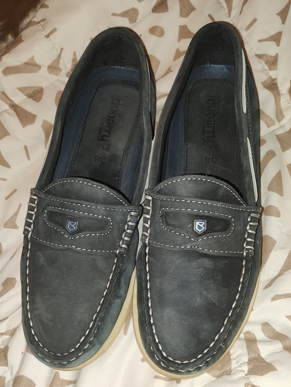 Dubarry of Ireland women Boat Shoes Loafers Size 38/ US 7 Galra Leather Slip Ons